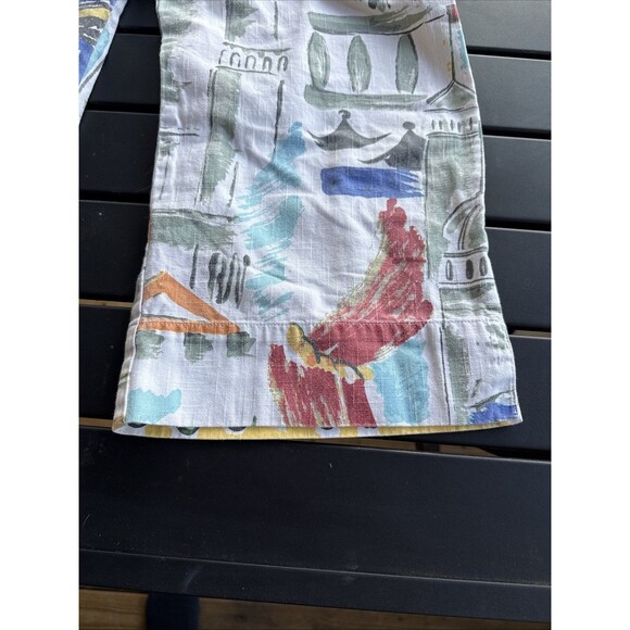 Chicos Womens Size 3 Pants Cropped Venice Theme Design GUC - Picture 7 of 11